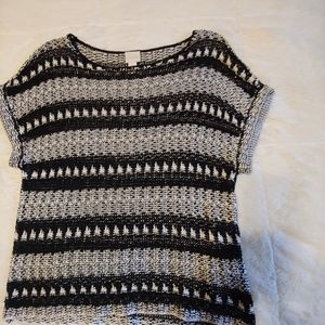 Chico's Black and White Striped Sweater